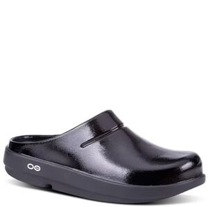 OOFOS OOcloog Luxe Recovery Clogs Black M8/W10 Arch Support & Pain Relief